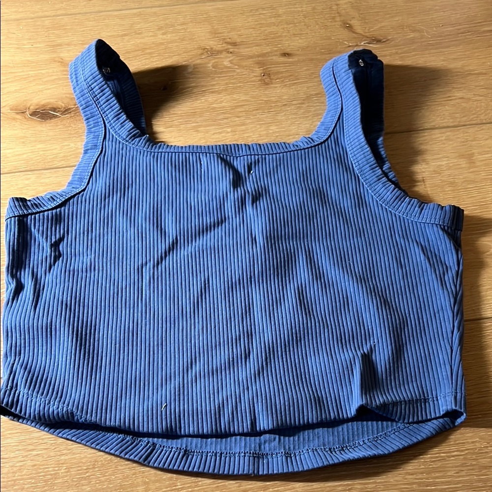Blue Ribbed Tank Top - Picture 3 of 3